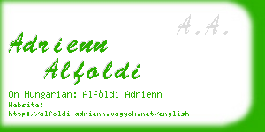 adrienn alfoldi business card